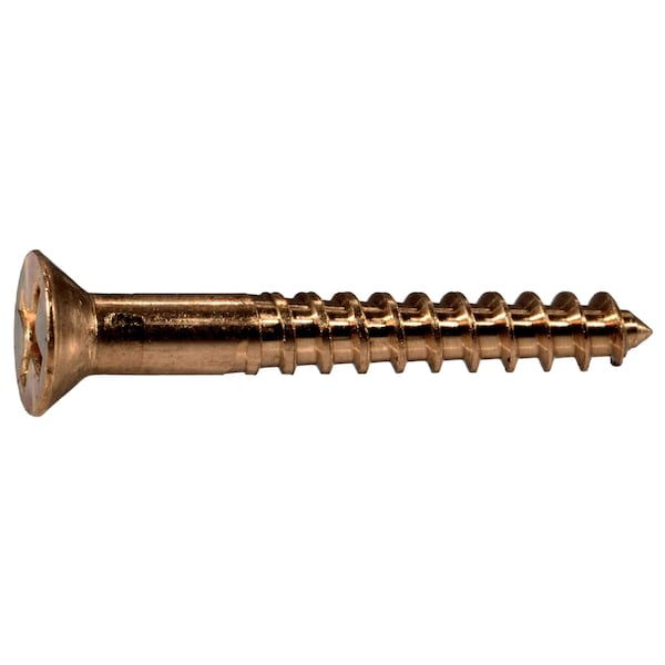Midwest Fastener Wood Screw, #8, 1-1/4 in, Bronze Steel Flat Head Phillips Drive, 6 PK 931151 - main